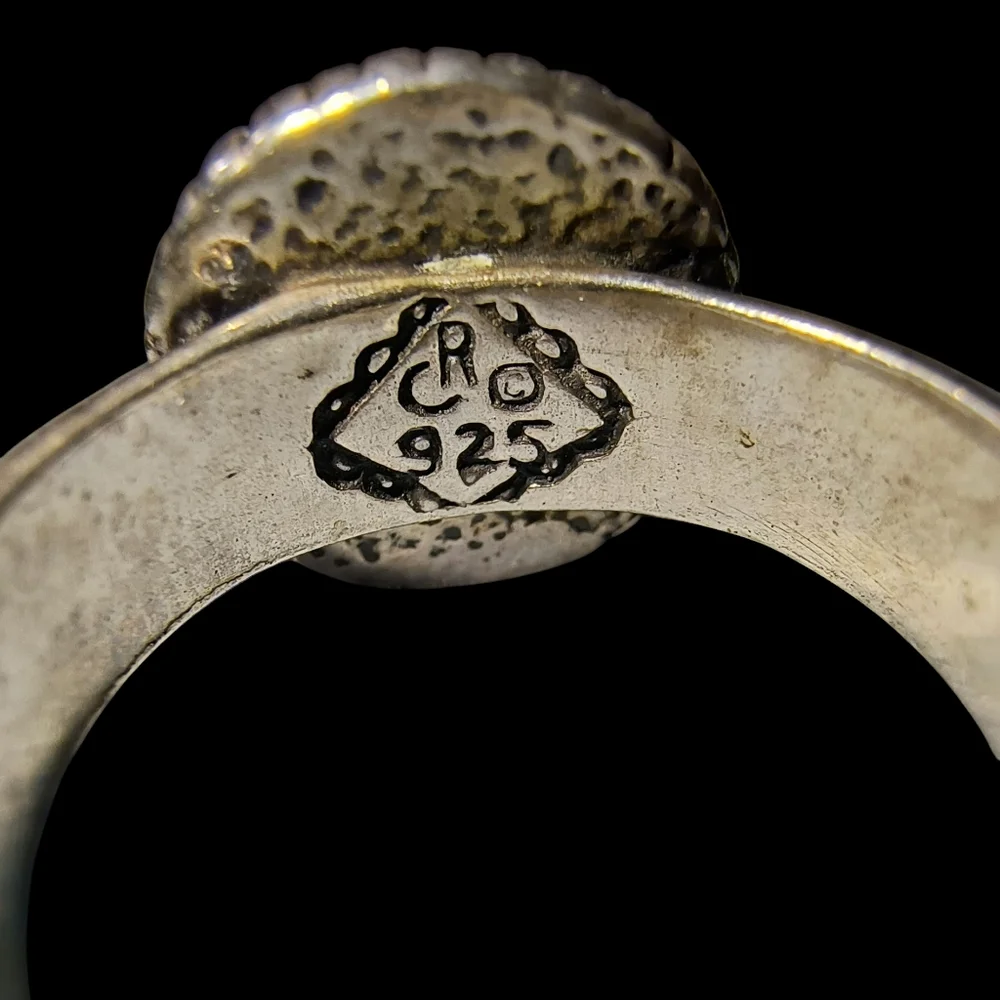 Carolyn Pollack Vintage Turquoise And Sterling Silver Southwest Design Ring